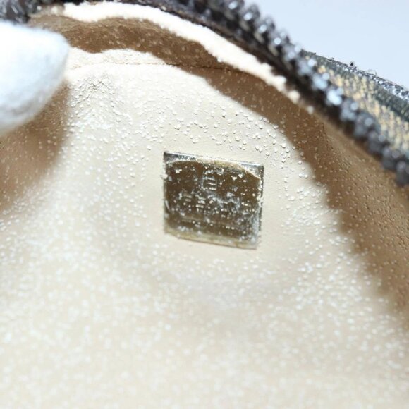 FENDI Zucca Canvas Pouch Brown Black Silver Auth fm3759 - Picture 9 of 16